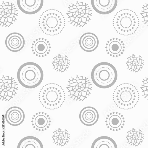 circles, netting and rings Seamless geometric abstract pattern