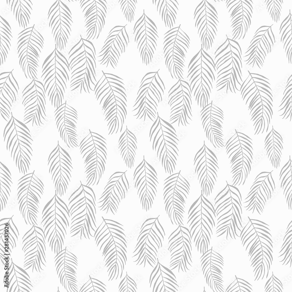 seamless floral pattern tropical palm leaves hand drawn sketch seamless floral pattern tropical palm leaves hand drawn sketch