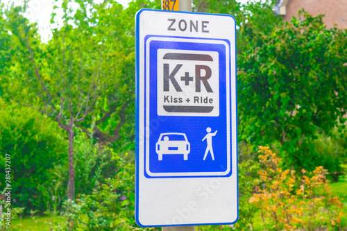 Dutch road sign kiss and ride