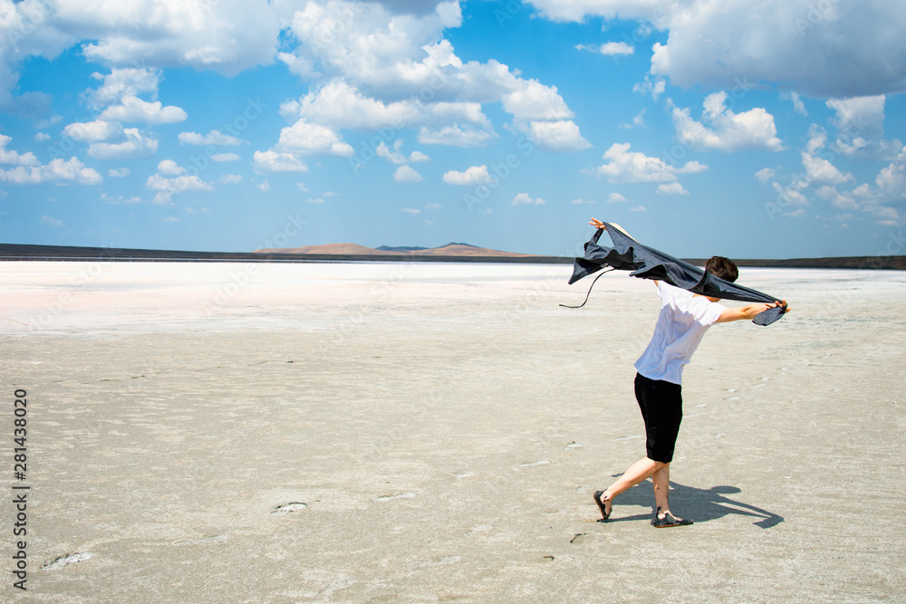 Freedom. Young attractive guy and the desert. Freedom. Young attractive guy and the desert.