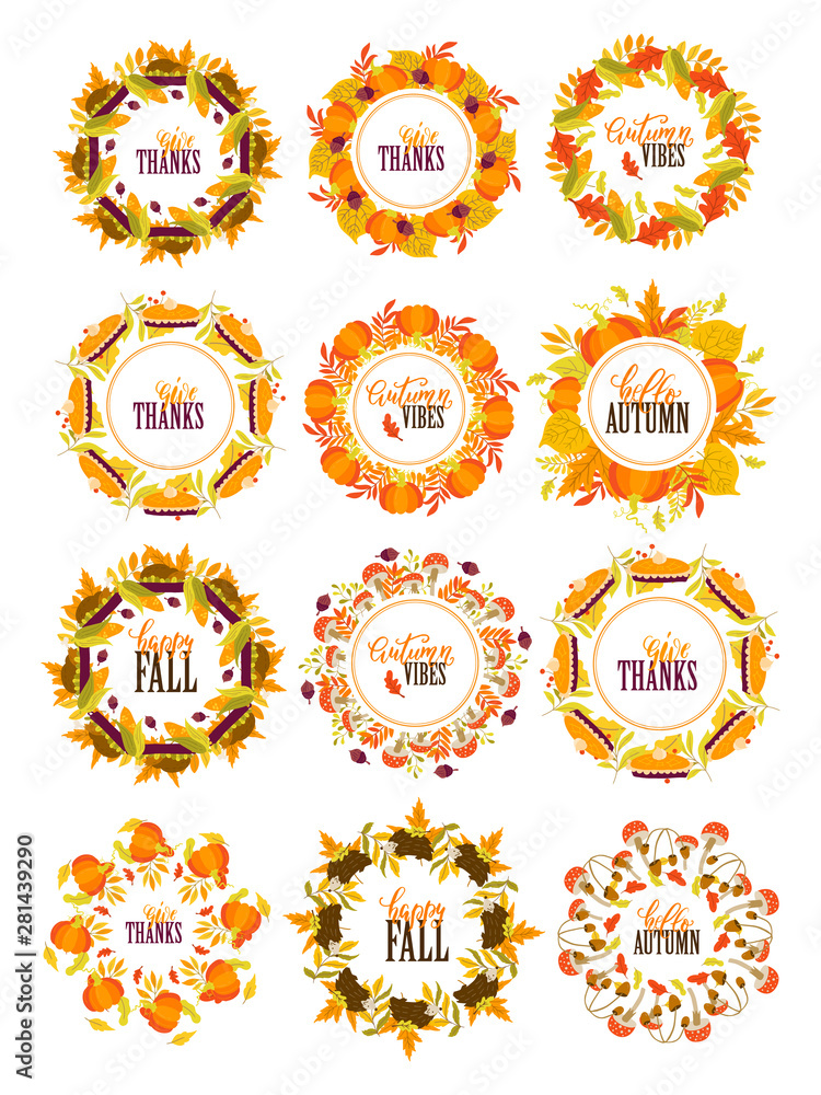 Wreath and border set Autumn and Thanksgiving decor Wreath and border set Autumn and Thanksgiving decor