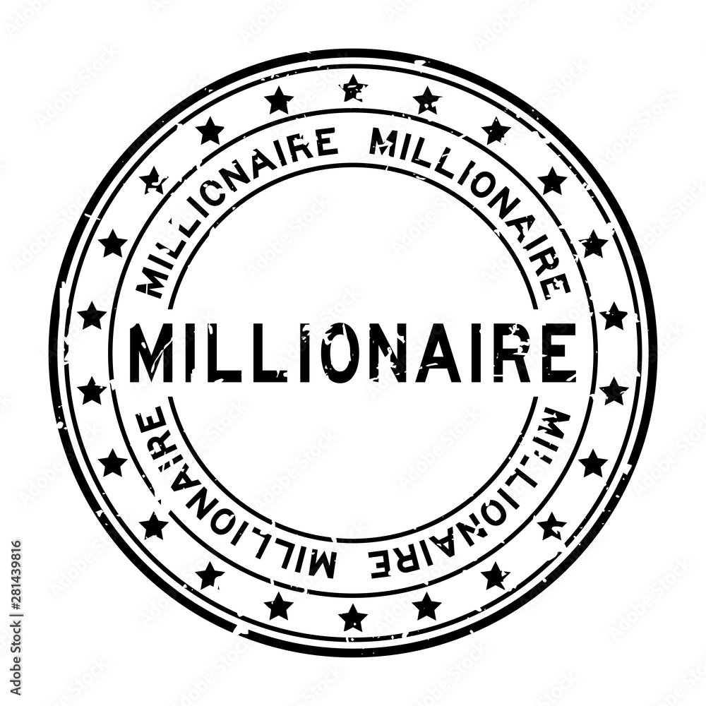 Grunge black millionaire word squre rubber seal stamp on white background Grunge black millionaire word squre rubber seal stamp on white background