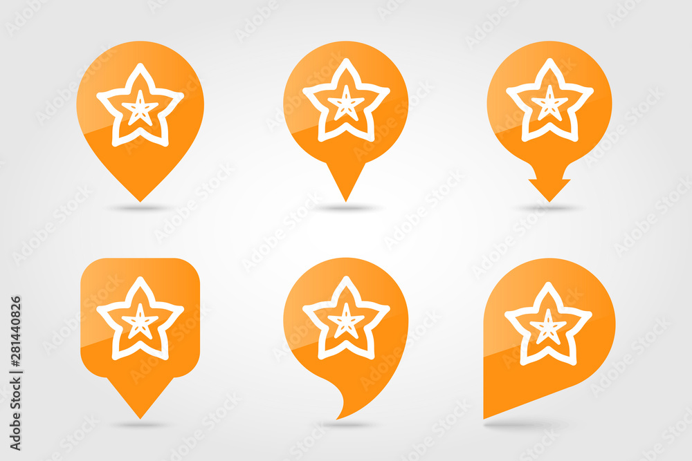 Starfruit Carambola Carom pin map icon Starfruit Carambola Carom pin map icon