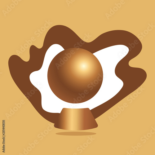 Magic fortune telling crystal ball of divination line vector illustration. 