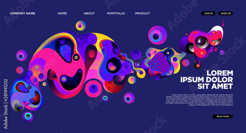 Modern Colorful Landing page Abstract Fluid Background Template. Wave Liquid shape in colorful Website background in Eps 10. 