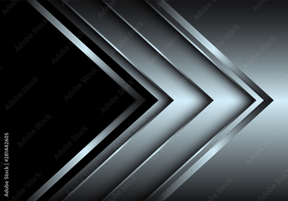 Abstract silver arrow layer direction with black blank space design modern luxury futuristic background vector illustration. Abstract silver arrow layer direction with black blank space design modern luxury futuristic background vector illustration.
