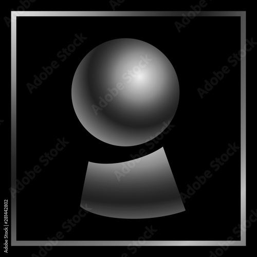 Magic fortune telling crystal ball of divination line vector illustration. 
