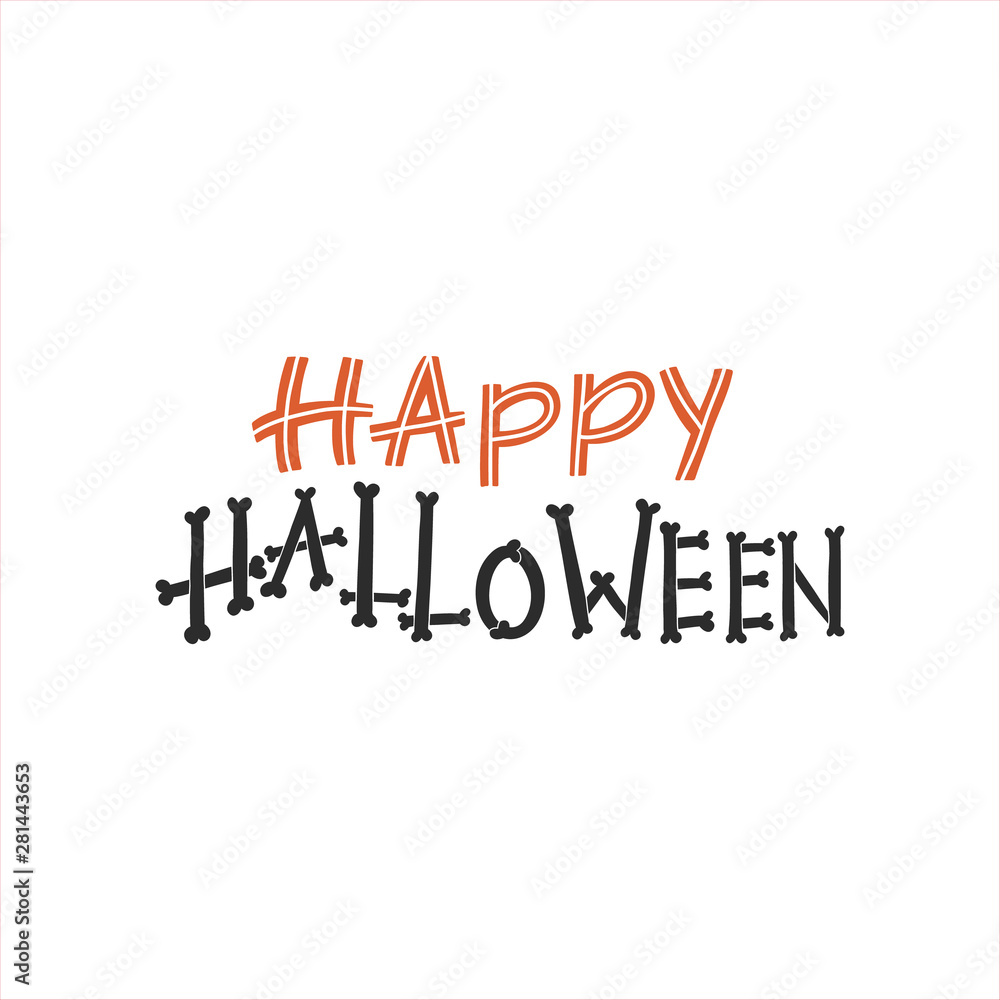 Vector Halloween greeting cards with decoration and lettering