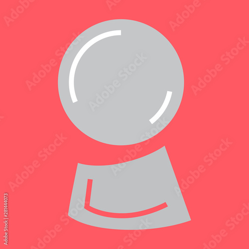 Magic fortune telling crystal ball of divination line vector illustration. 