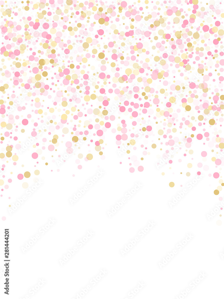 Rose gold confetti circle decoration for Valentine card background. Rose gold confetti circle decoration for Valentine card background.
