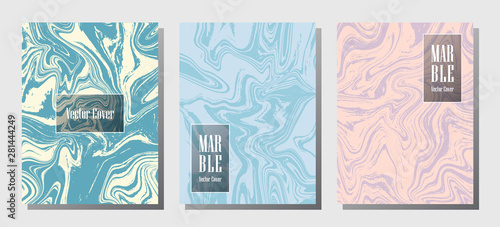 Minimalist marble prints, vector cover design templates.