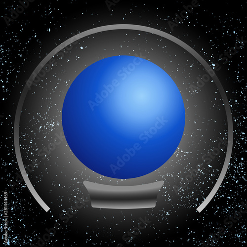 Magic fortune telling crystal ball of divination line vector illustration. 