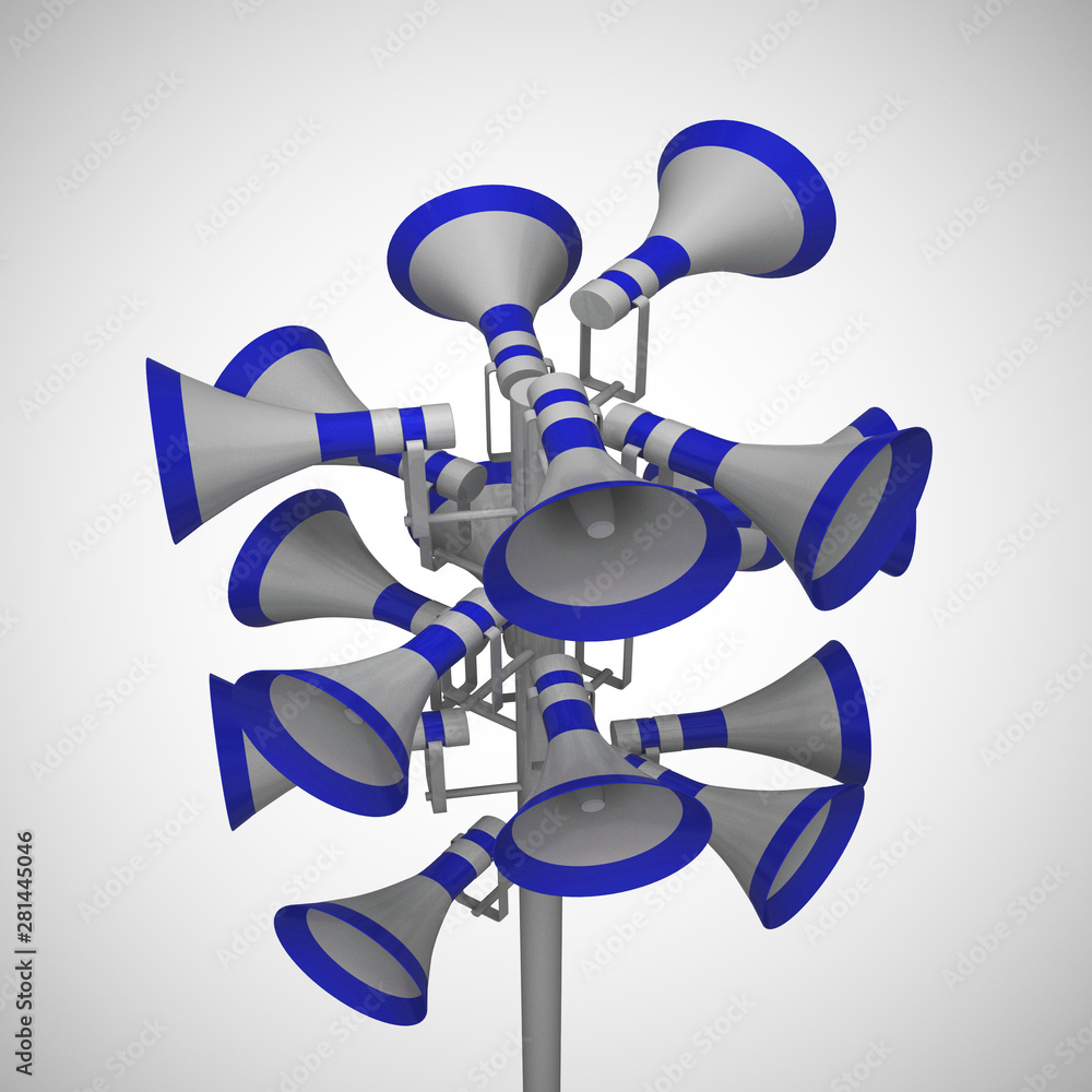 Megaphone used to give opinion announcement or make a speech - 3d illustration Megaphone used to give opinion announcement or make a speech - 3d illustration