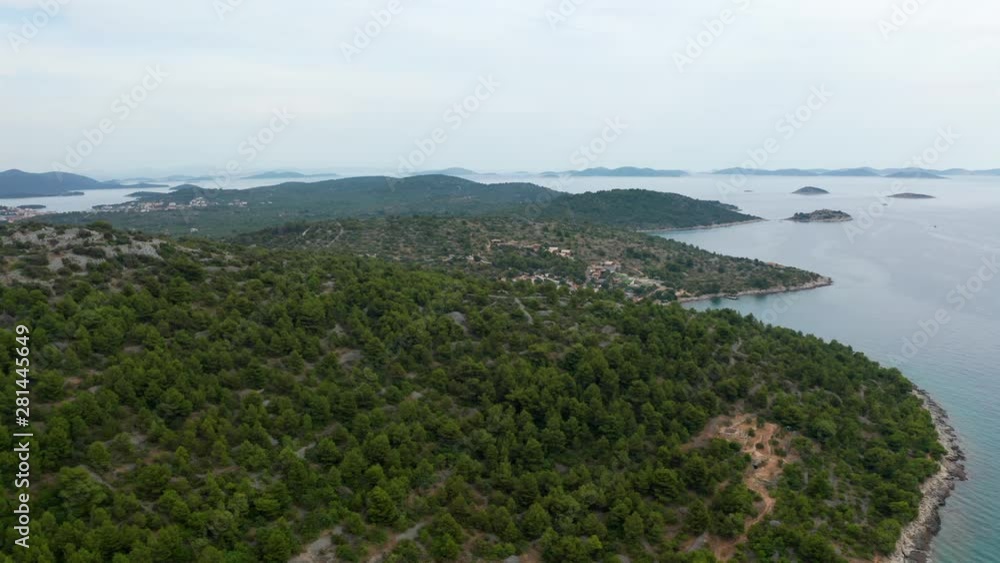 Aerial drone shot of marina bay in adriatic sea, Croatia Aerial drone shot of marina bay in adriatic sea, Croatia