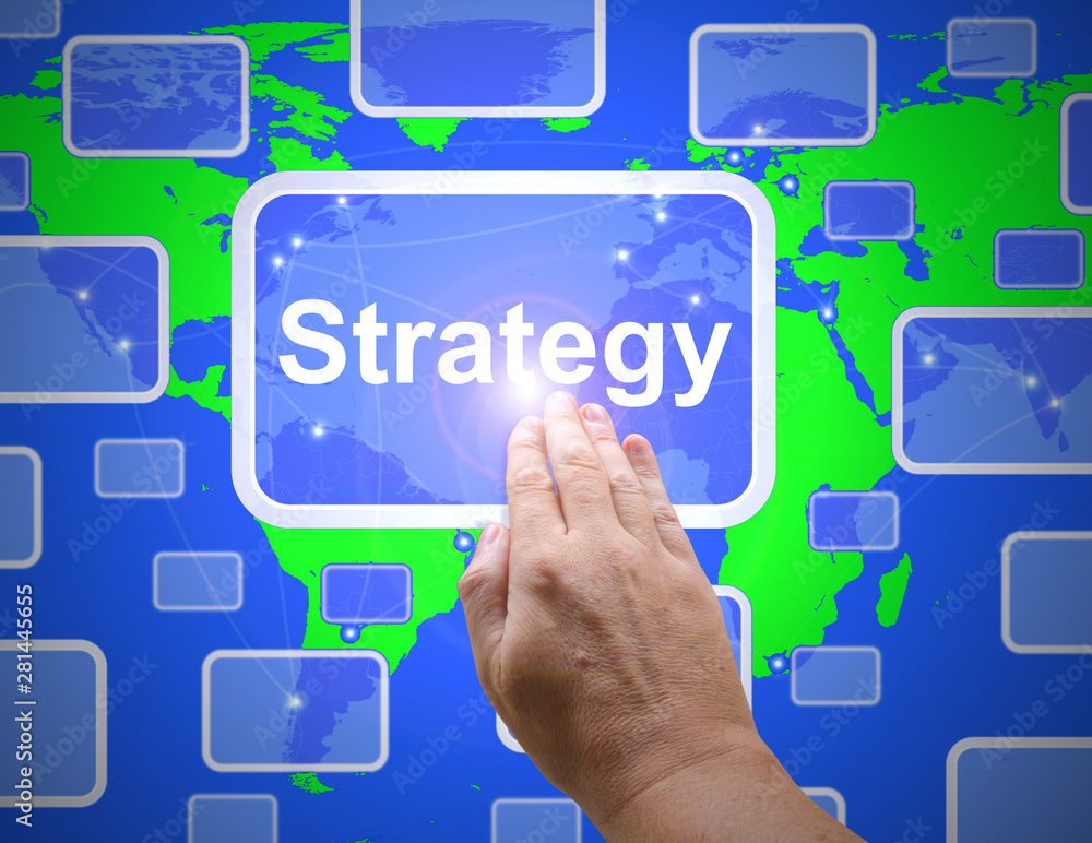 Business strategy concept icon means an overall plan of operation - 3d illustration Business strategy concept icon means an overall plan of operation - 3d illustration
