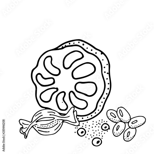 Sweet dessert for coloring book or page