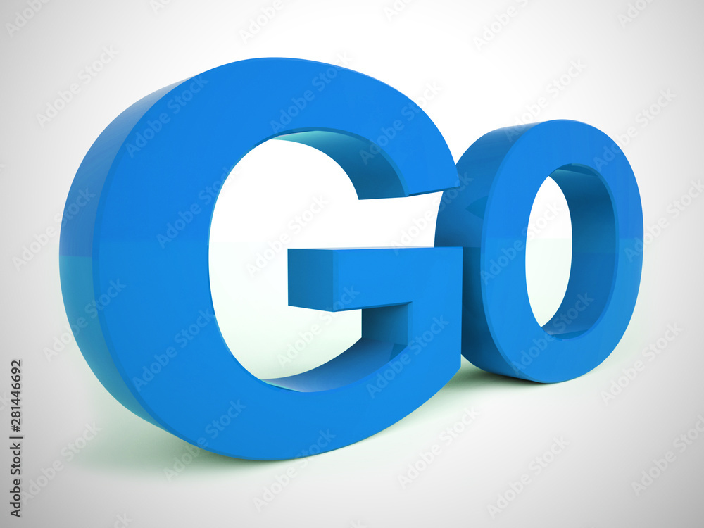 Go concept icon means start or continue the launch - 3d illustration Go concept icon means start or continue the launch - 3d illustration