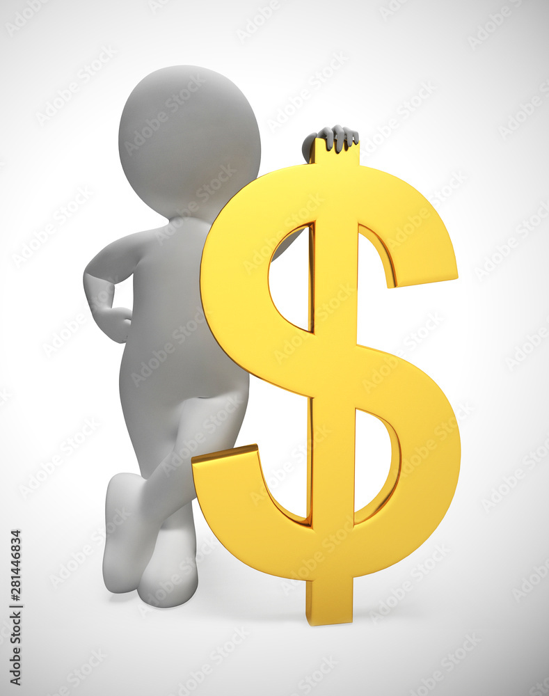 Dollar sign concept icon means lots of funds or savings - 3d illustration Dollar sign concept icon means lots of funds or savings - 3d illustration