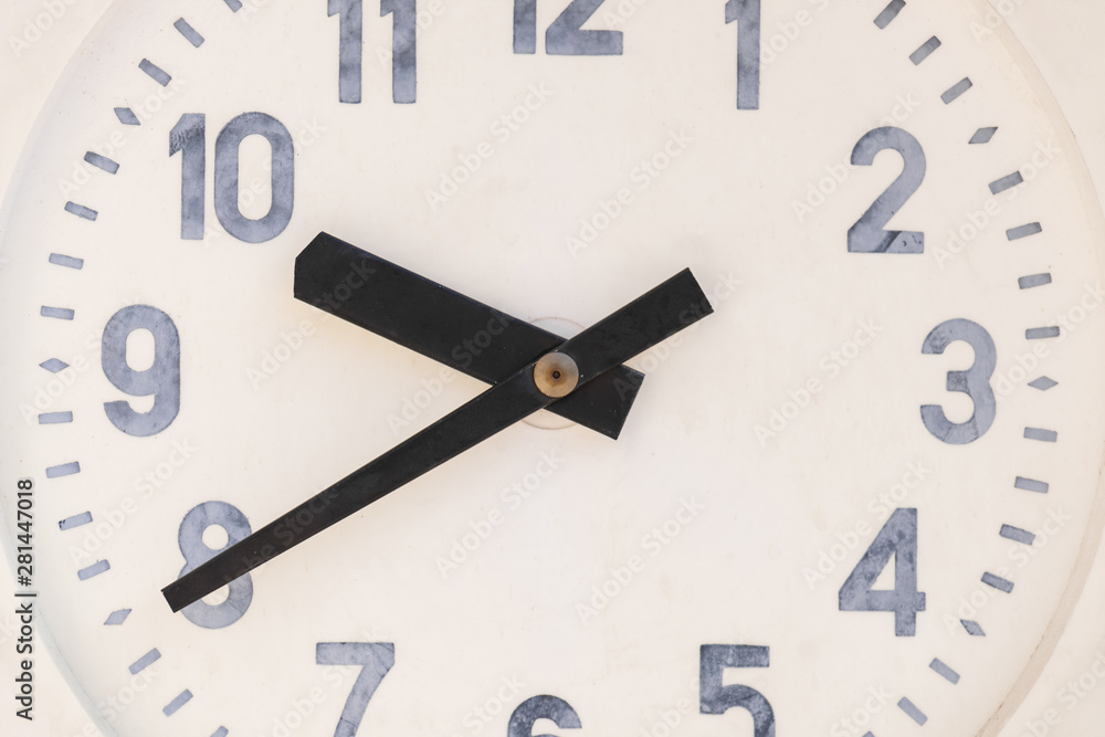 Full frame of dial office wall clock in a classic style Full frame of dial office wall clock in a classic style