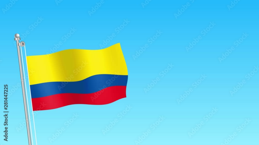 Rise of Ecuador flag. Ecuador flag on blue sky background Rise of Ecuador flag. Ecuador flag on blue sky background