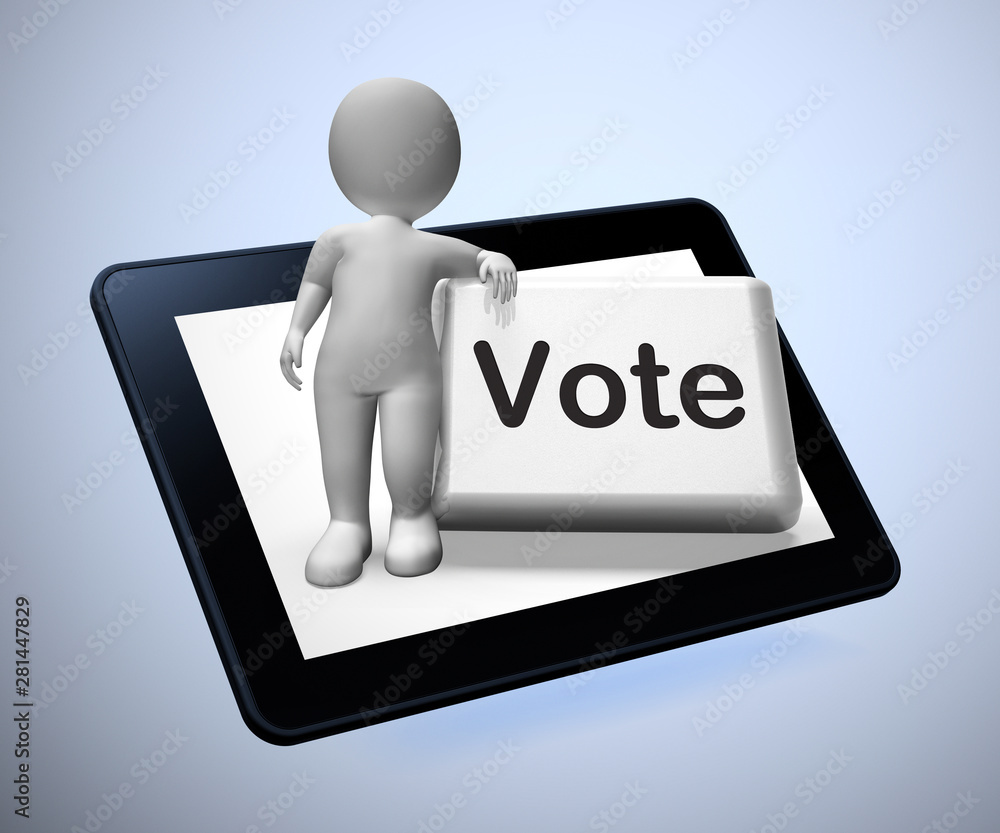 Vote concept icon means casting a choice in an election - 3d illustration Vote concept icon means casting a choice in an election - 3d illustration