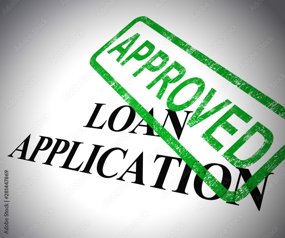 Loan application approved form shows borrowing agreed and money forwarded - 3d illustration Loan application approved form shows borrowing agreed and money forwarded - 3d illustration