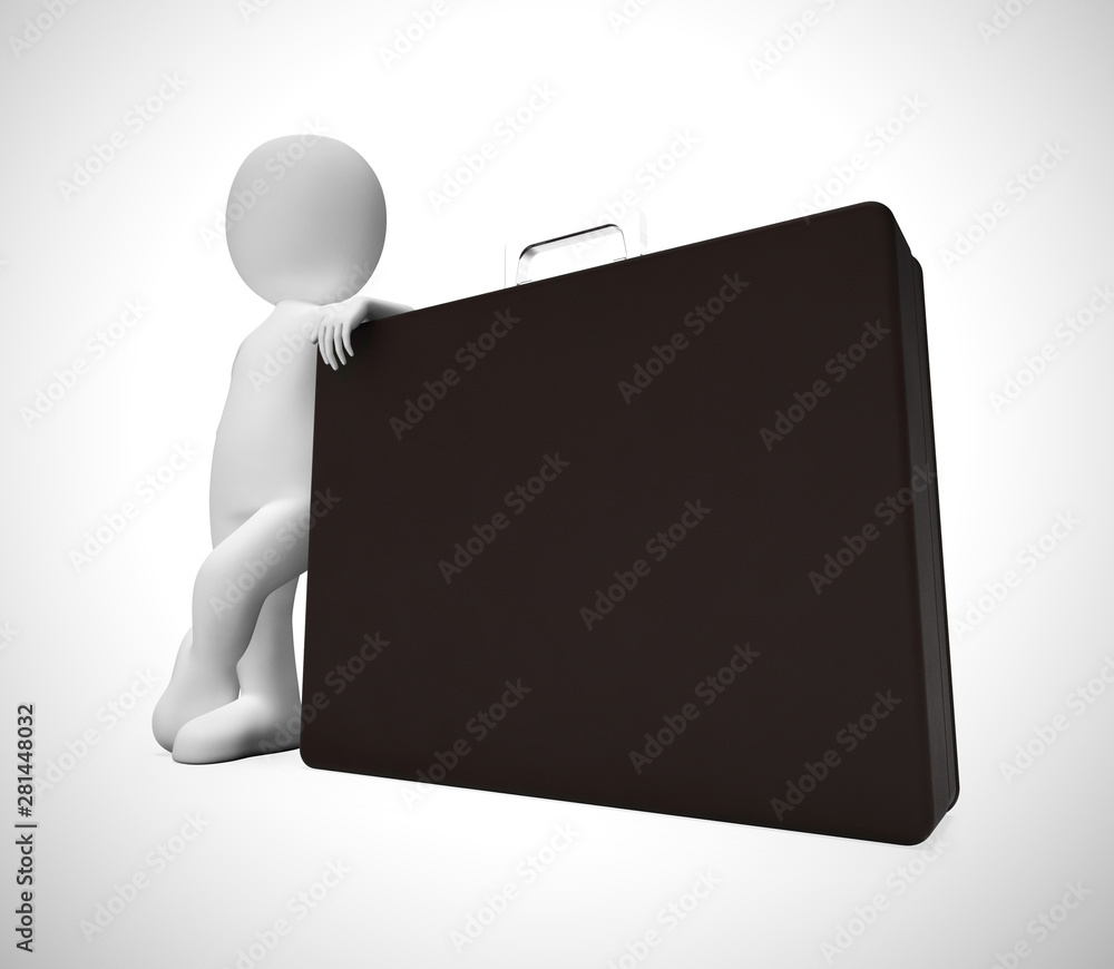 Businessman with briefcase character depicts an entrepreneur or salesman - 3d illustration Businessman with briefcase character depicts an entrepreneur or salesman - 3d illustration