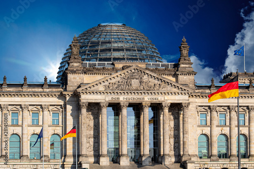 Reichstag building, seat of the German Parliament (Deutscher Bundestag) in Berlin, Germany photo