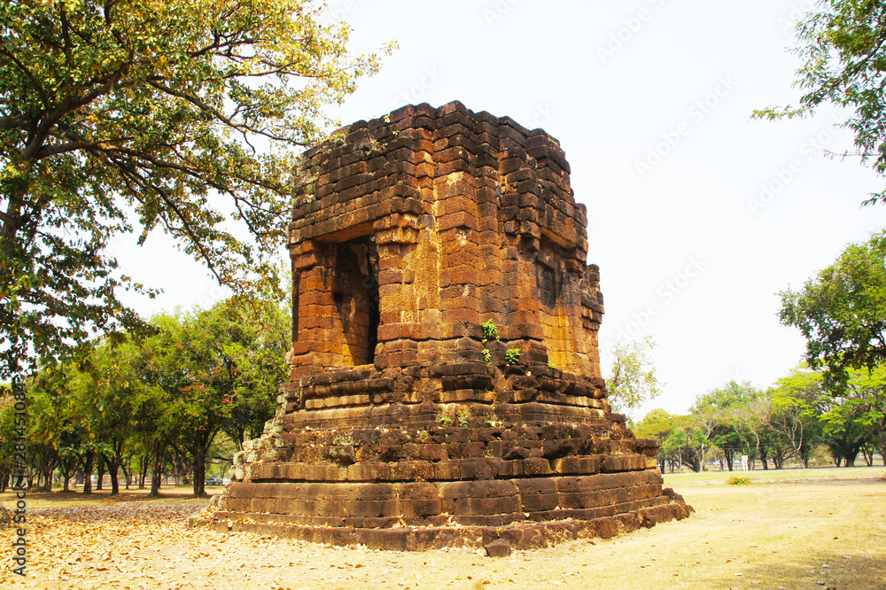 Old temple in Sukhothai Historical Park, Thailand is a World Heritage Site.