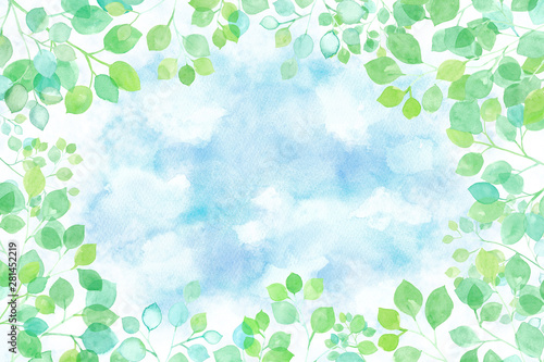 見上げた木漏れ日の空の背景 水彩イラスト Stock Illustration Adobe Stock 見上げた木漏れ日の空の背景 水彩イラスト Stock Illustration Adobe Stock