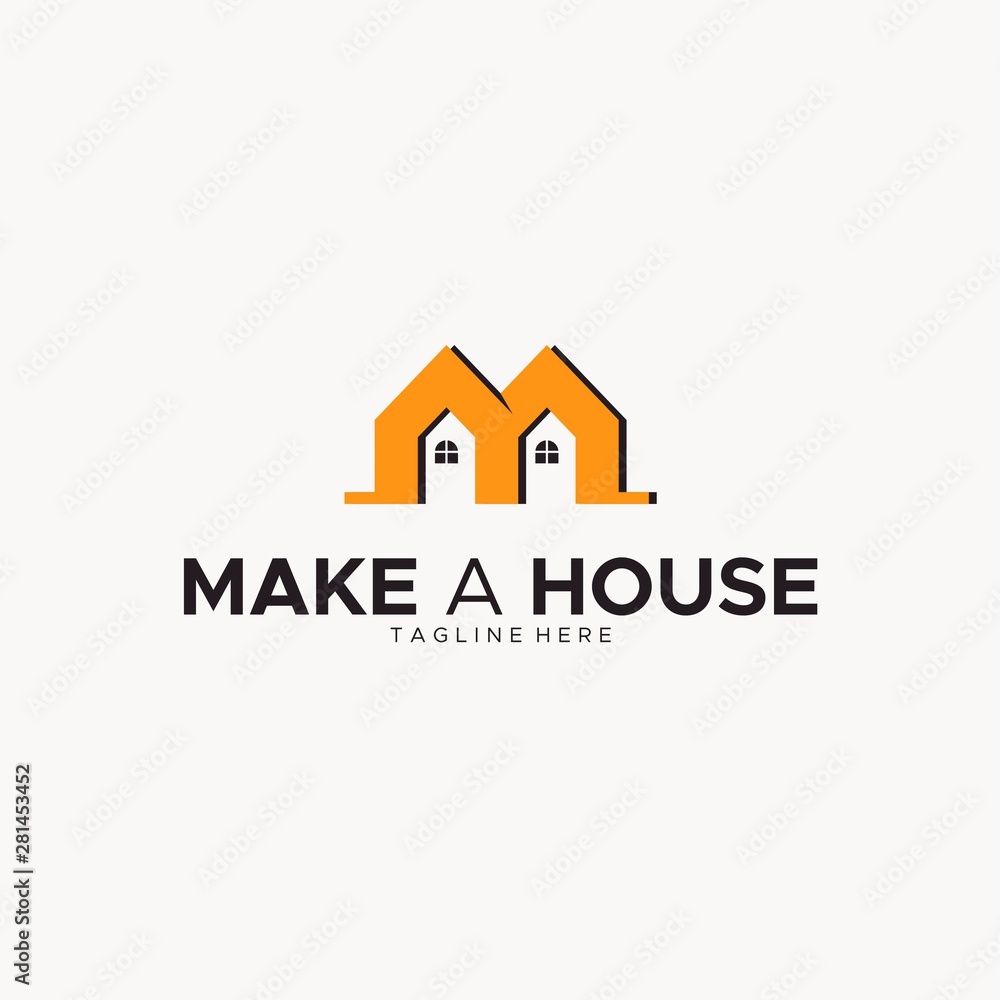 LETTER M FOR MAKE A HOUSE LOGO DESIGN LETTER M FOR MAKE A HOUSE LOGO DESIGN
