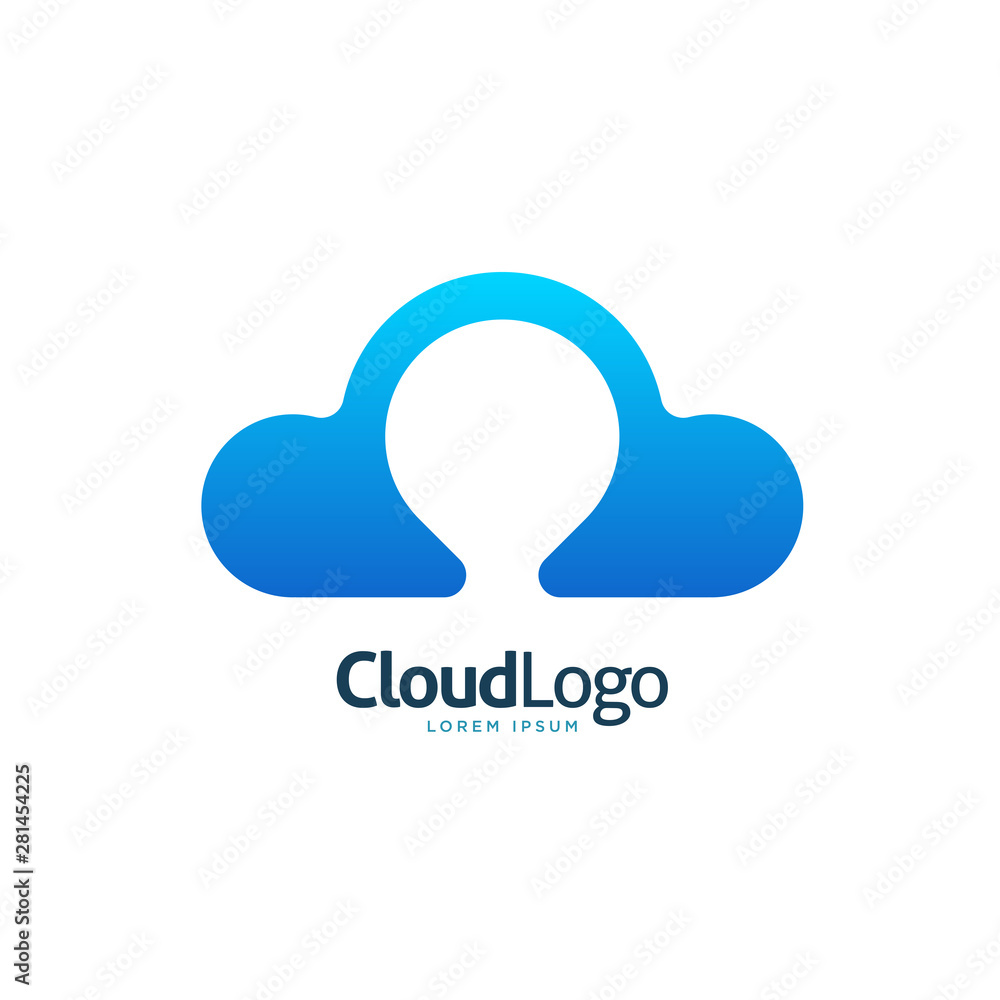 Modern map pin cloud logo icon template vector Modern map pin cloud logo icon template vector