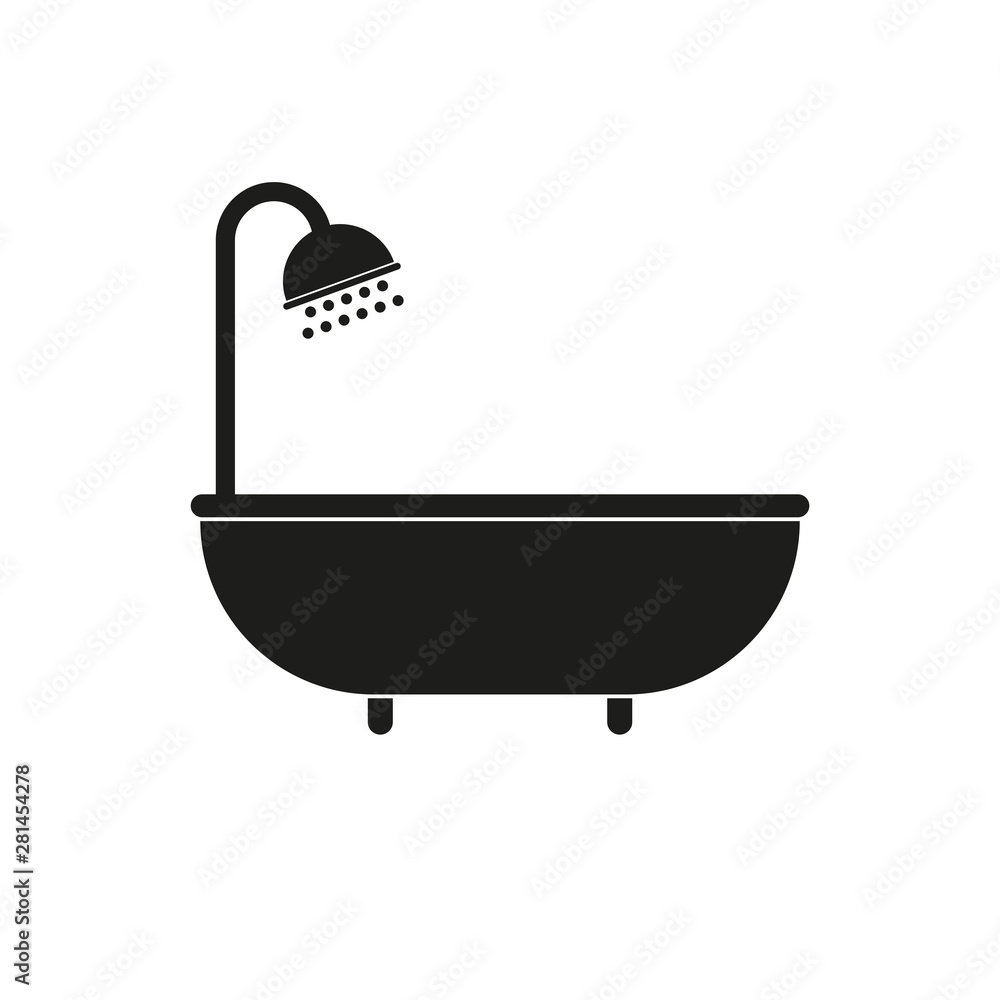 The icon is a bath. Vector illustration The icon is a bath. Vector illustration