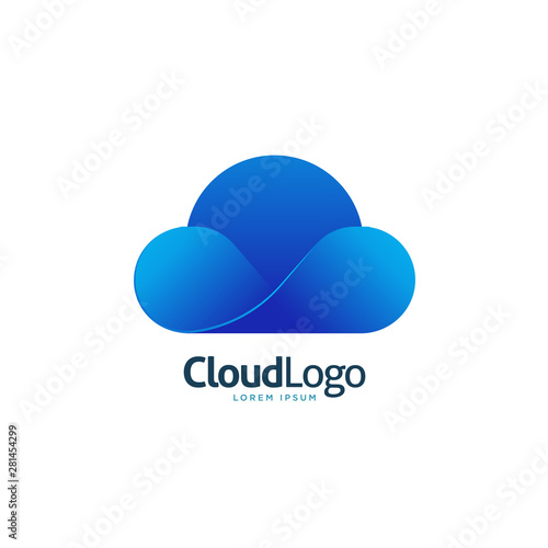 Modern stylish blue gradient cloud logo icon