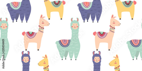 adorable animal illustration seamless pattern for kids project, fabric, scrapbooking, crafting, invitation and many more