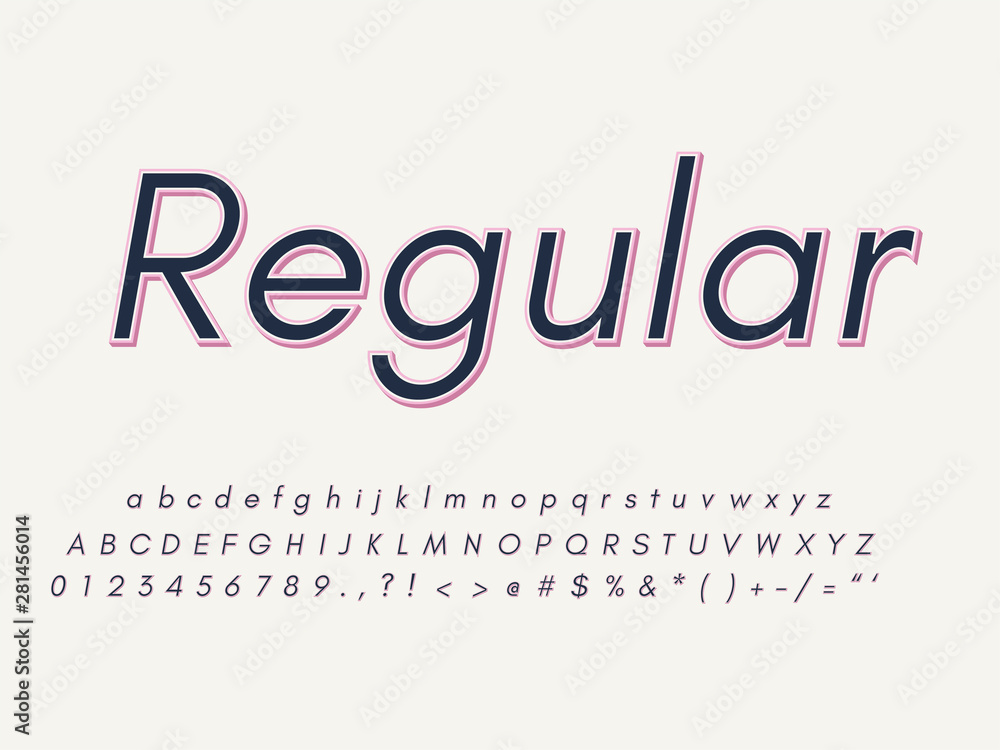 Retro font and alphabet. Stock vector illustration Retro font and alphabet. Stock vector illustration