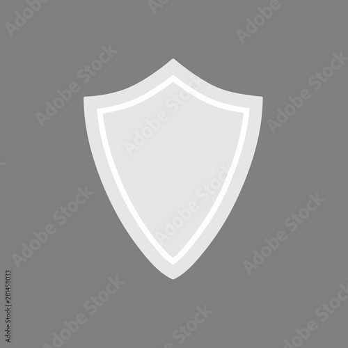 Security assurance, guard shield icon isolated on gray background.