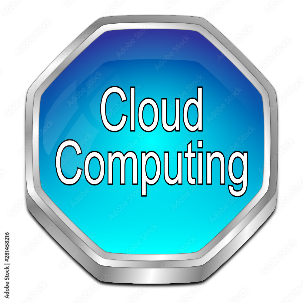 Cloud Computing Button - 3D illustration Cloud Computing Button - 3D illustration