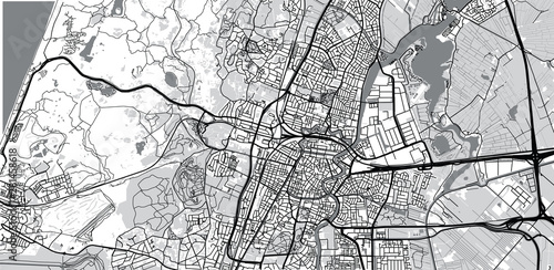 Urban vector city map of Haarlem, The Netherlands