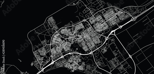 Urban vector city map of Almere, The Netherlands photo