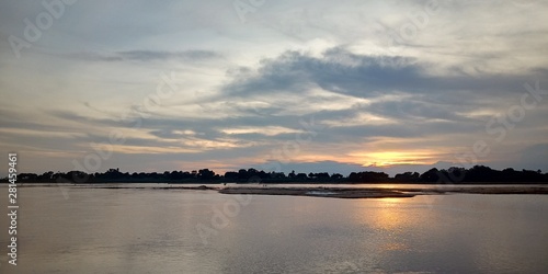 sunset over the lake