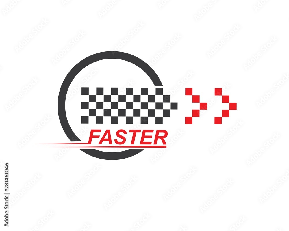 faster speed logo icon of automotive racing concept faster speed logo icon of automotive racing concept
