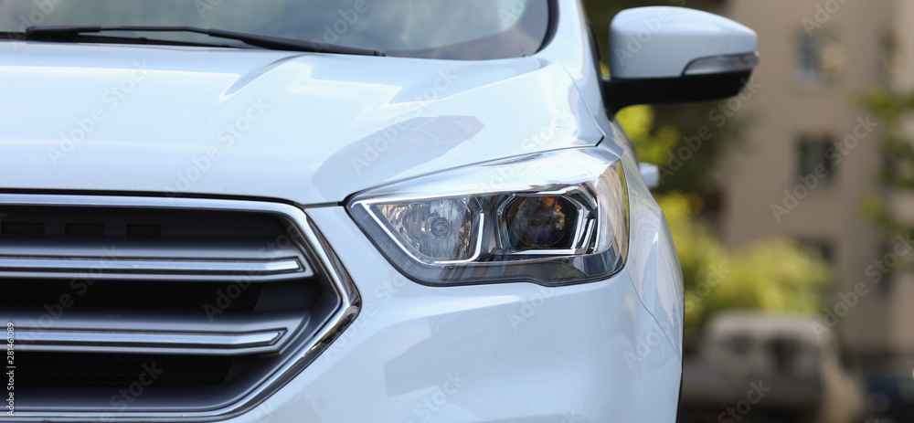 Fototapeta premium Beautiful luxury white car