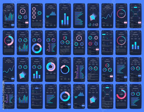 Vector graphics set mobile infographics. Stock vector