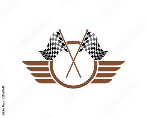 racing flag icon of automotif illustration vector
