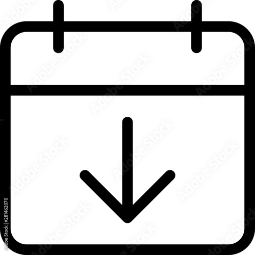 Download new year calendar with down arrow