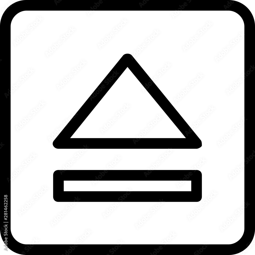 Disc eject symbol on drive button layout Disc eject symbol on drive button layout