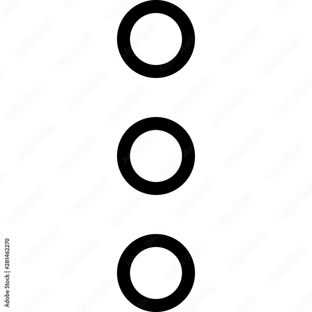 Vertical ellipsis menu with three dots expansion Vertical ellipsis menu with three dots expansion