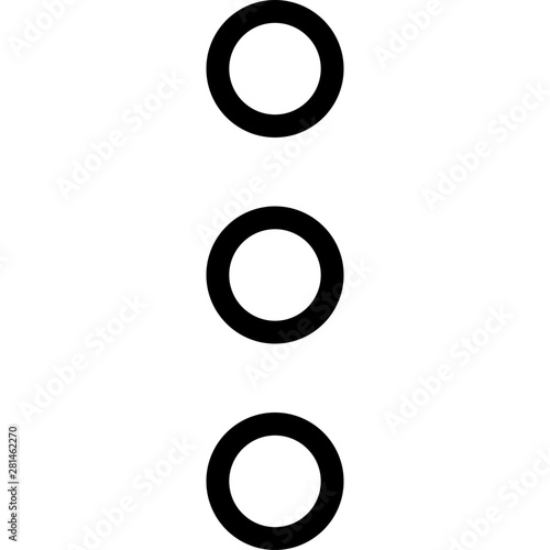 Vertical ellipsis menu with three dots expansion