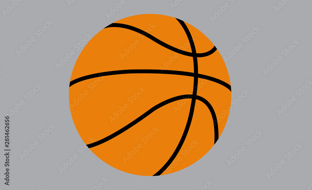 Orange basketball ball vector icon.